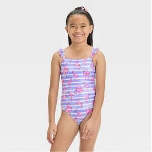 Cat & Jack Purple One Piece Swimsuit with Wide Straps